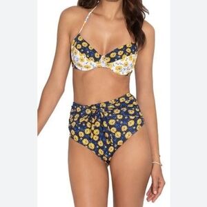 Shoshanna Daisy Daydream Underwire Halter Bikini Set Size Medium
